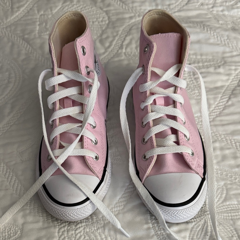 Converse Pink and White High-Top Sneakers, NWOT